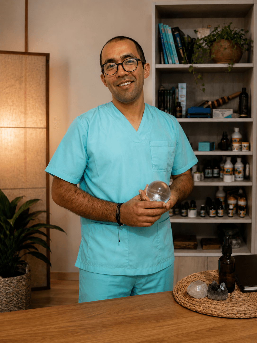 Iván Alejandro Ruiz con herramientas terapéuticas